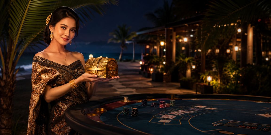 Pemain kasual menikmati permainan baccarat di kasih777 malam hari yang ramai