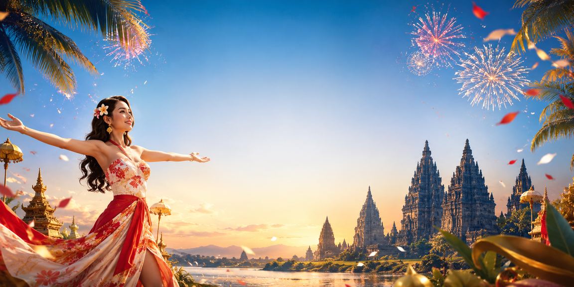 Suasana festival hiburan kasino dengan kerumunan penuh semangat malam hari